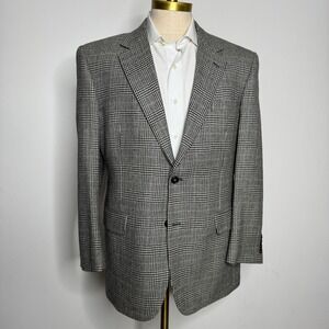 Jos A Bank 43R Glen Plaid‎ Wool Cashmere Blazer Sport Coat Menswear